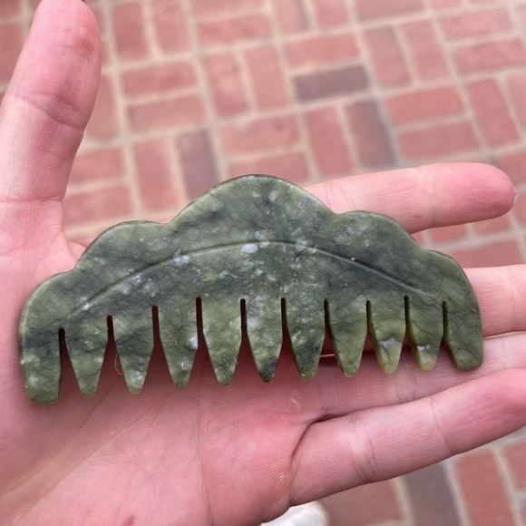 NEW free people green marble hair comb / brush - Picture 4 of 4